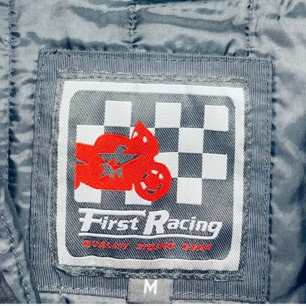 Men Motorcycle Jacket Textile Blue White Riding Gear Sportbike First Racing M - Picture 3 of 8